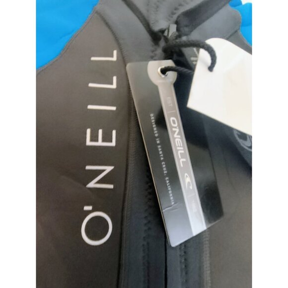 Kids Size US 6 O'Neill Black/Blue Rash Guard Nylon Spandex Zip Back - Picture 4 of 13